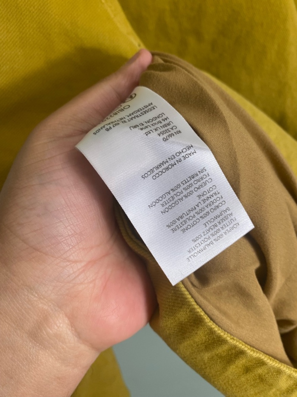 Free People Denim Barn Coat Corduroy Collar Mustard Yellow Buckle XS - Picture 4 of 5
